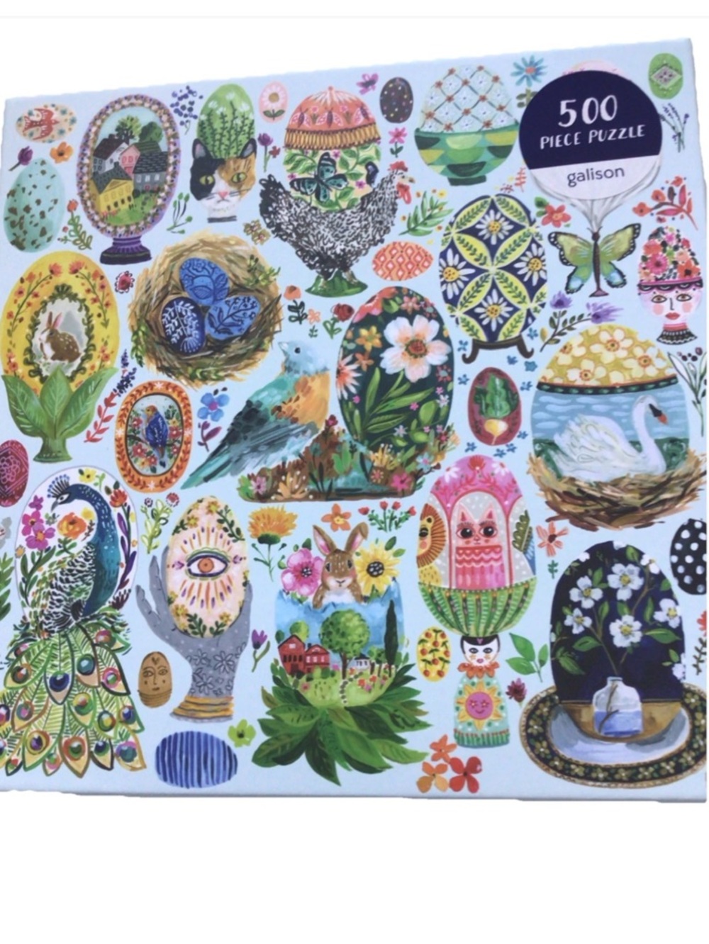 500-Piece Artisanal Eggs Jigsaw Puzzle - Multicolor. New in  box.